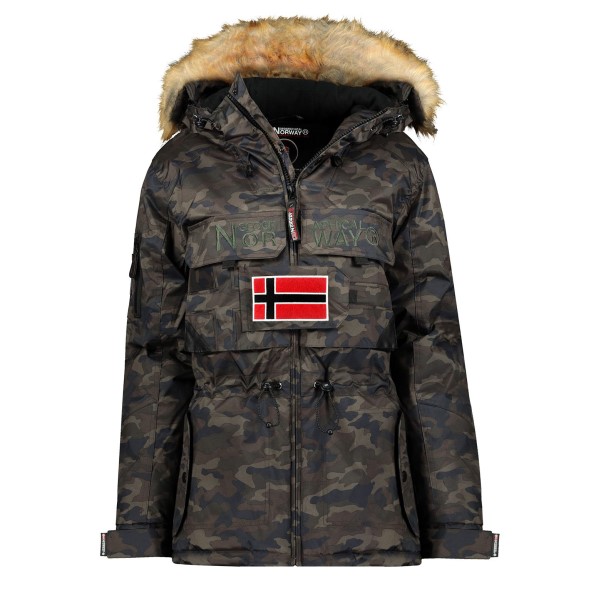 Geografische Noorwegen Parka De Mujer Bellaciao Camo Caqui Kaki