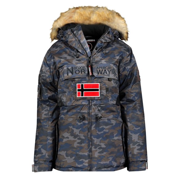 Geografische Noorwegen Parka De Mujer Bellaciao Camo Azul Marino Marineblauw