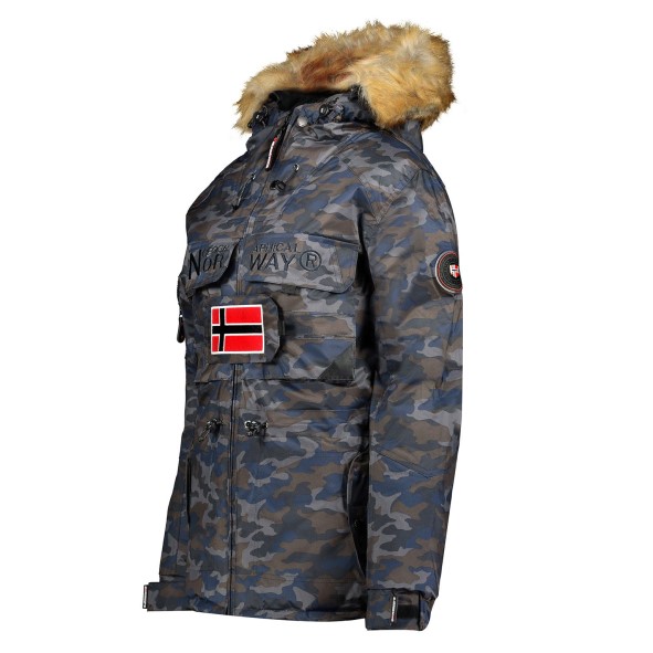 Geografische Noorwegen Parka De Mujer Bellaciao Camo Azul Marino Marineblauw