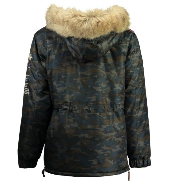 Geografische Noorwegen Parka De Hombre Boemerang Camo Azul Marino Marineblauw