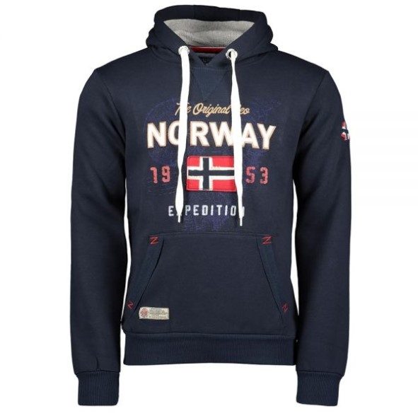 Geografisch Noorwegen Guitre Hombre Azul Marino Marine