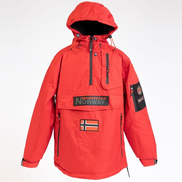Geografische Noorse Parka De Hombre Barker Rojo Rood