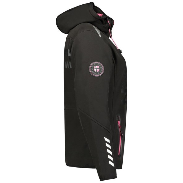 Geografisch Noorwegen Chaqueta Softshell De Mujer Reine Negro / Llamativo Rosa Rosa